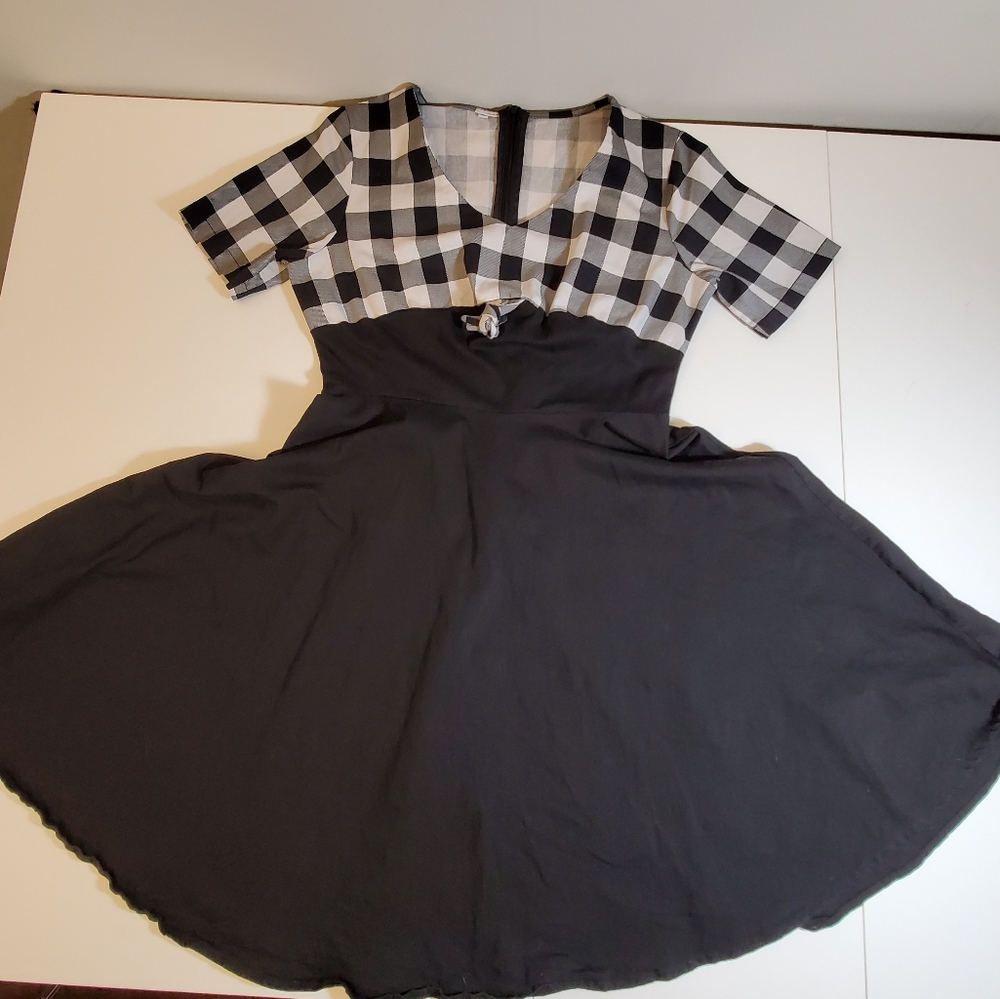Checkered Black and White Dress